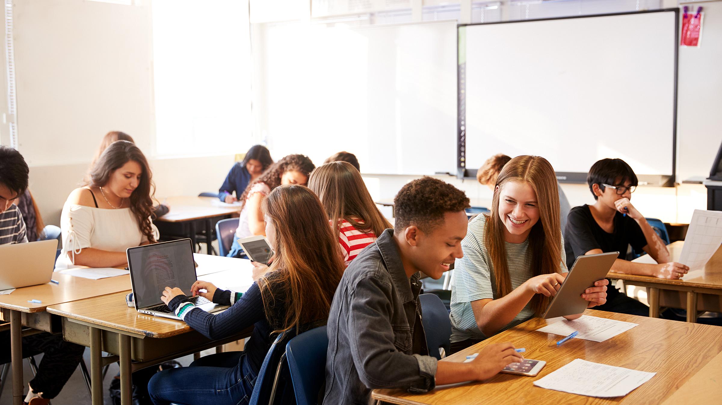 Classroom of students at desks